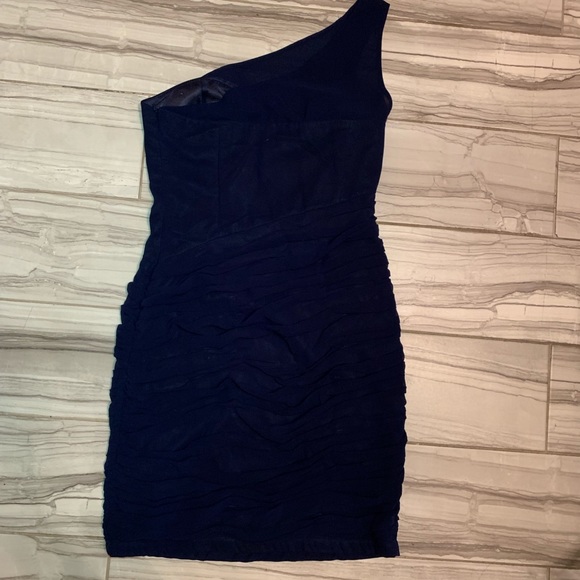 One shoulder navy blue dress - Picture 3 of 3